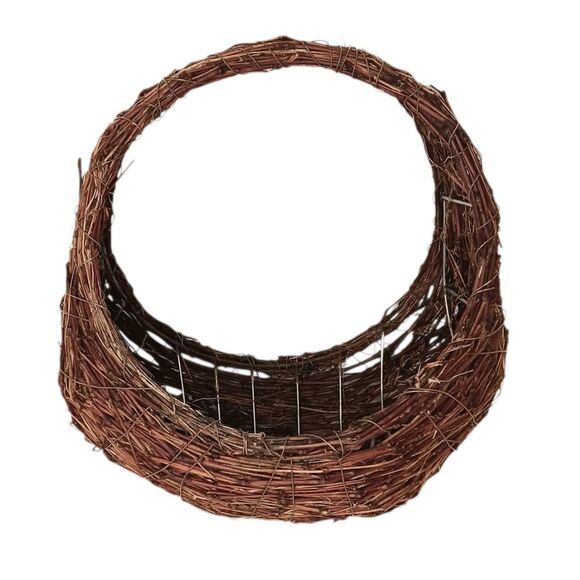 Woven Grapevine Twig Wall Basket Rustic Primitive Farmhouse Brown 10” X 10" - Picture 1 of 11